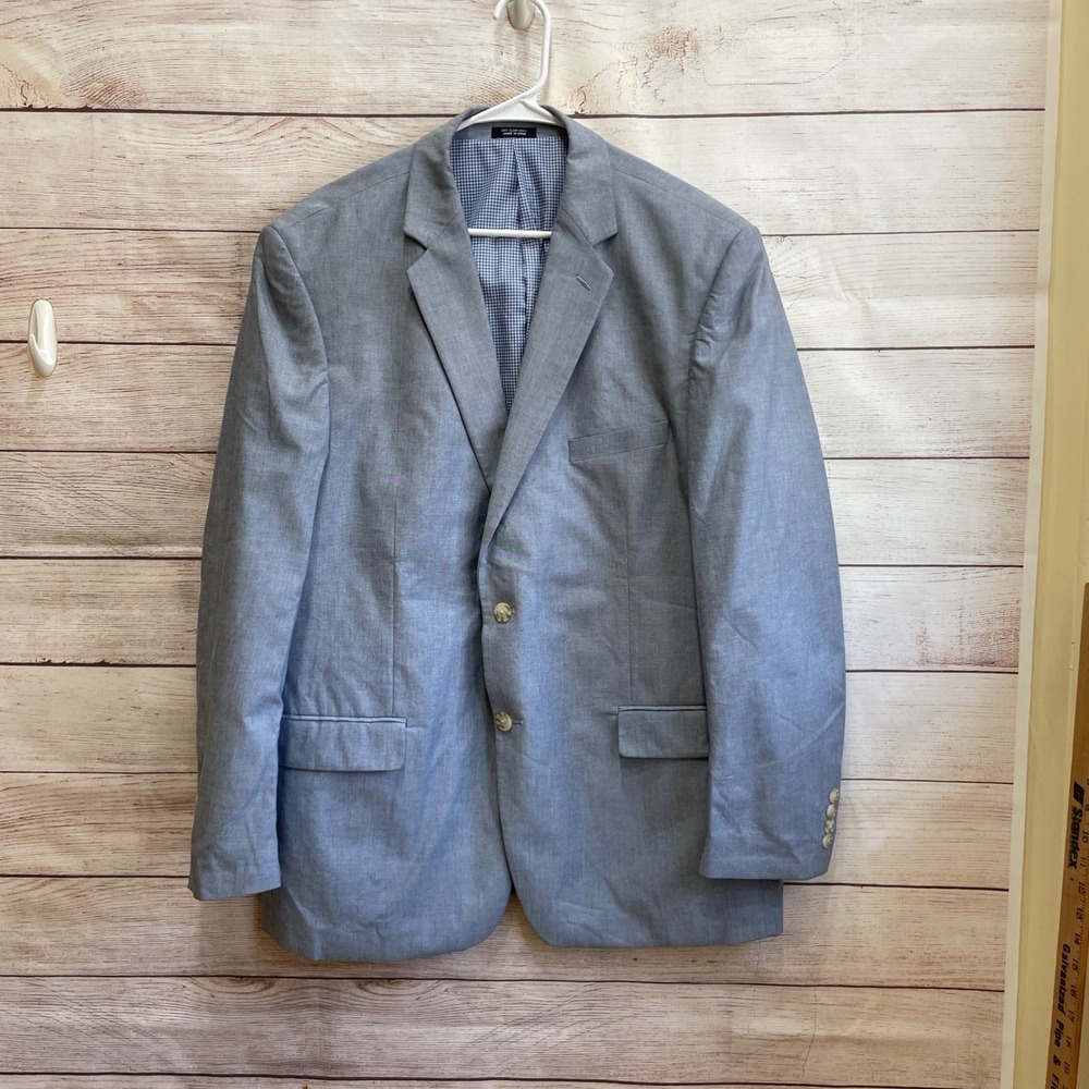 SADDLEBRED COTTON BLAZER‎ IN BLUE